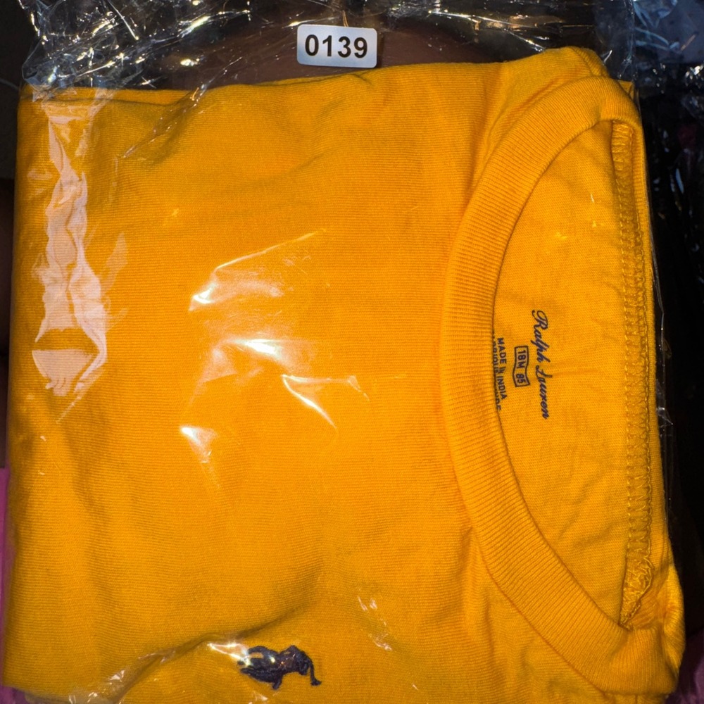 Ralph Lauren Baby 18M Yellow Long Sleeve Cotton T-Shirt Embroidered Logo - Picture 9 of 9